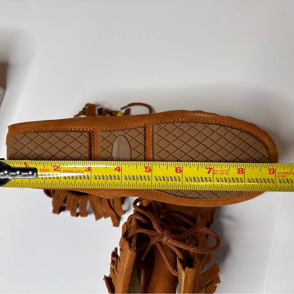 New Fringed Moccasins in Tan - Picture 2 of 14
